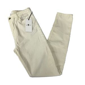 7 For All Mankind Womens 28 Skinny Ivory Cream Soft Corduroy Jeans